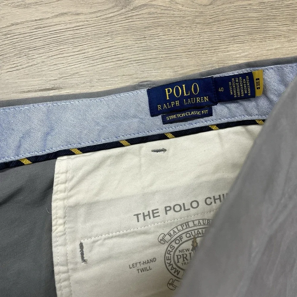 NWT Polo Ralph Lauren Classic Fit Gray Chino Shorts Men Sz 40 Prep Casual